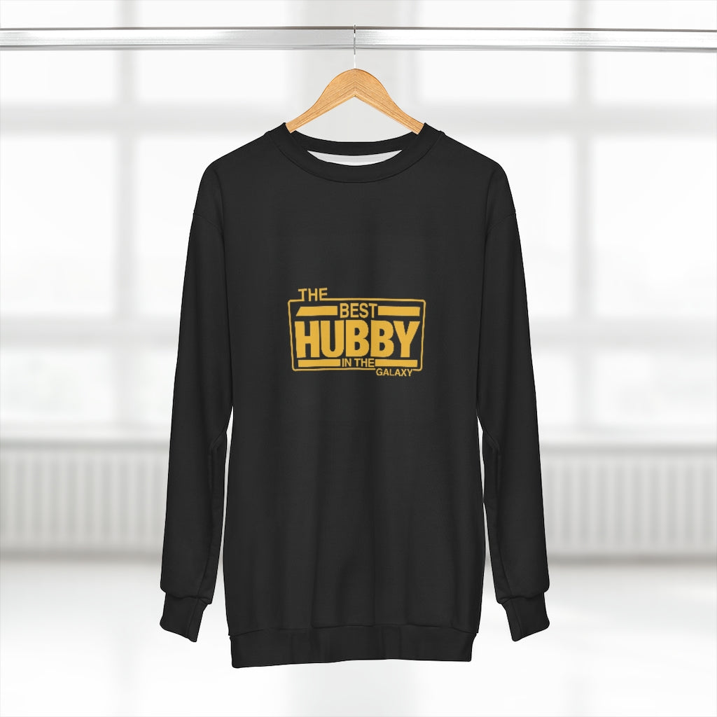 THE BEST HUBBY IN THE GALAXY (BLACK) AOP Unisex Sweatshirt