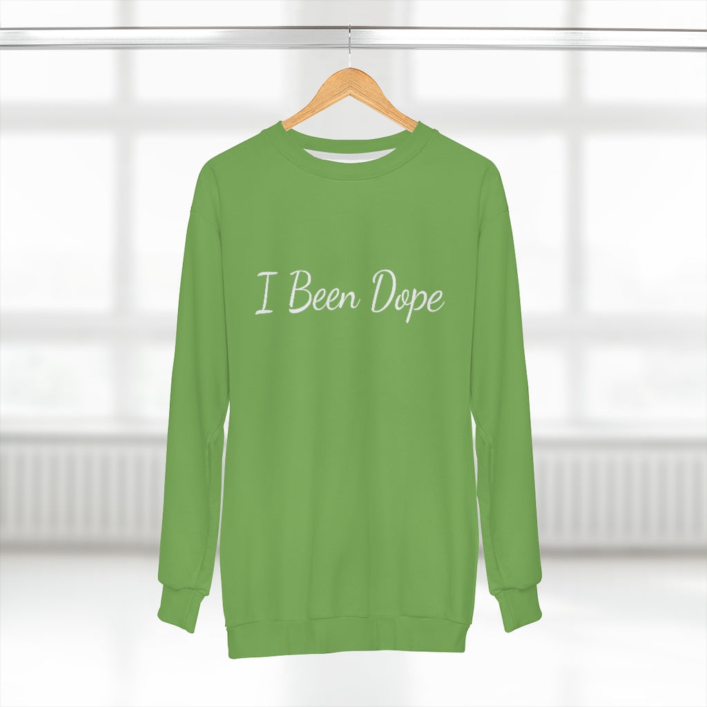 I BEEN DOPE (LIME/White) AOP Unisex Sweatshirt