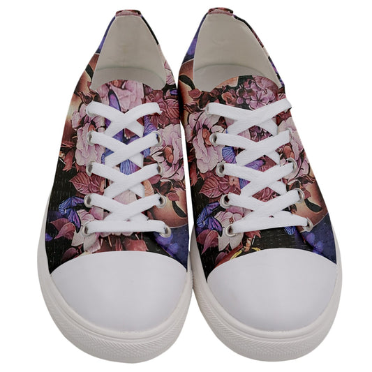 PURPLE PUZZLE CHUCKS Women's Low Top Canvas Kicks