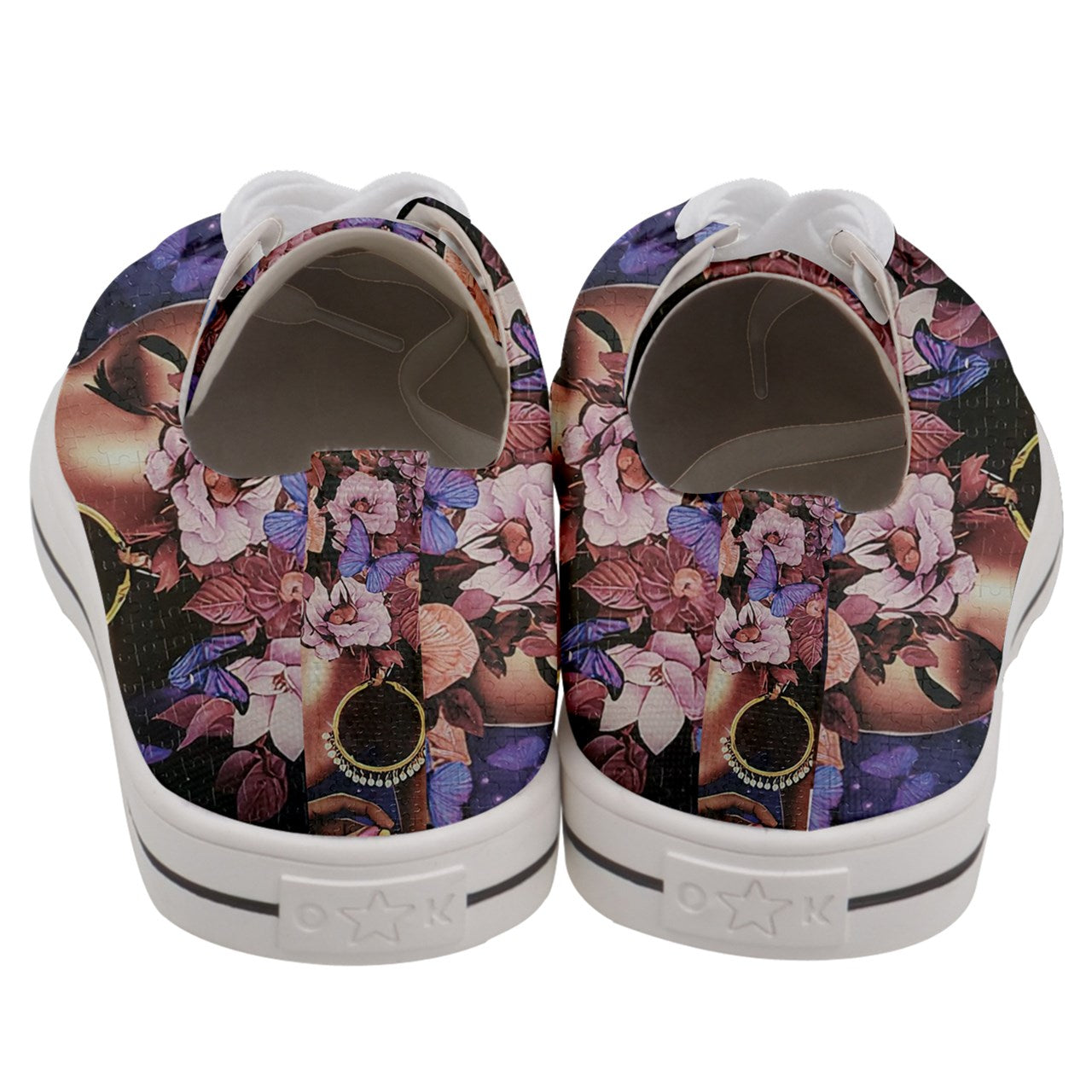 PURPLE PUZZLE CHUCKS Women's Low Top Canvas Kicks