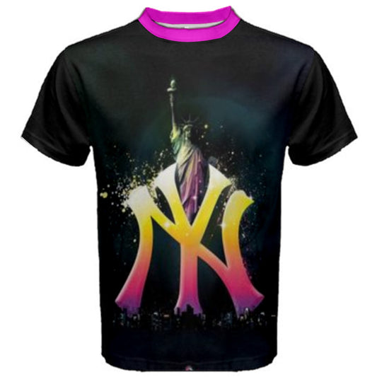 BLACK & HOT NY CITY (PINK)  Cotton Tee