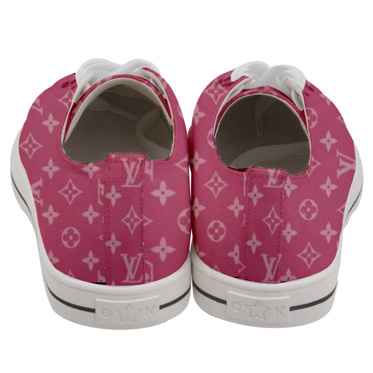 PINK THROWBACK HEAT ROCK Men's Low Top Canvas KICKS