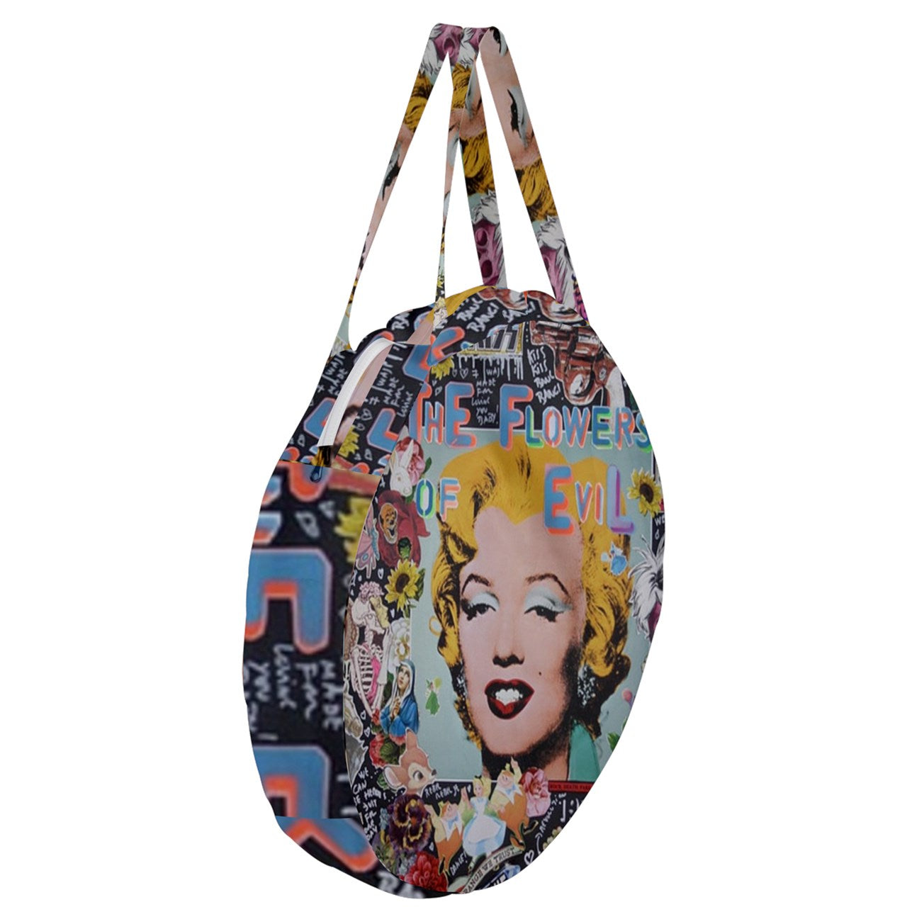 RETRO POP  Giant Round Zipper Tote