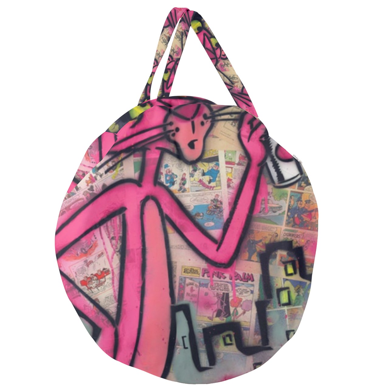 THCNJ PANTHER PINKY Giant Round Zipper Tote