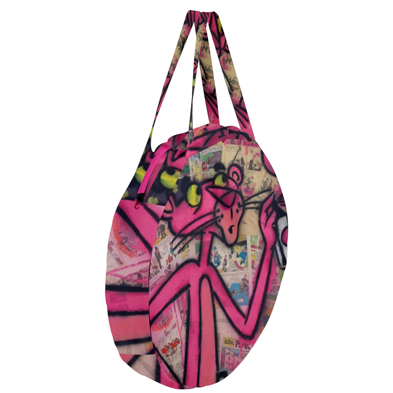 THCNJ PANTHER PINKY Giant Round Zipper Tote