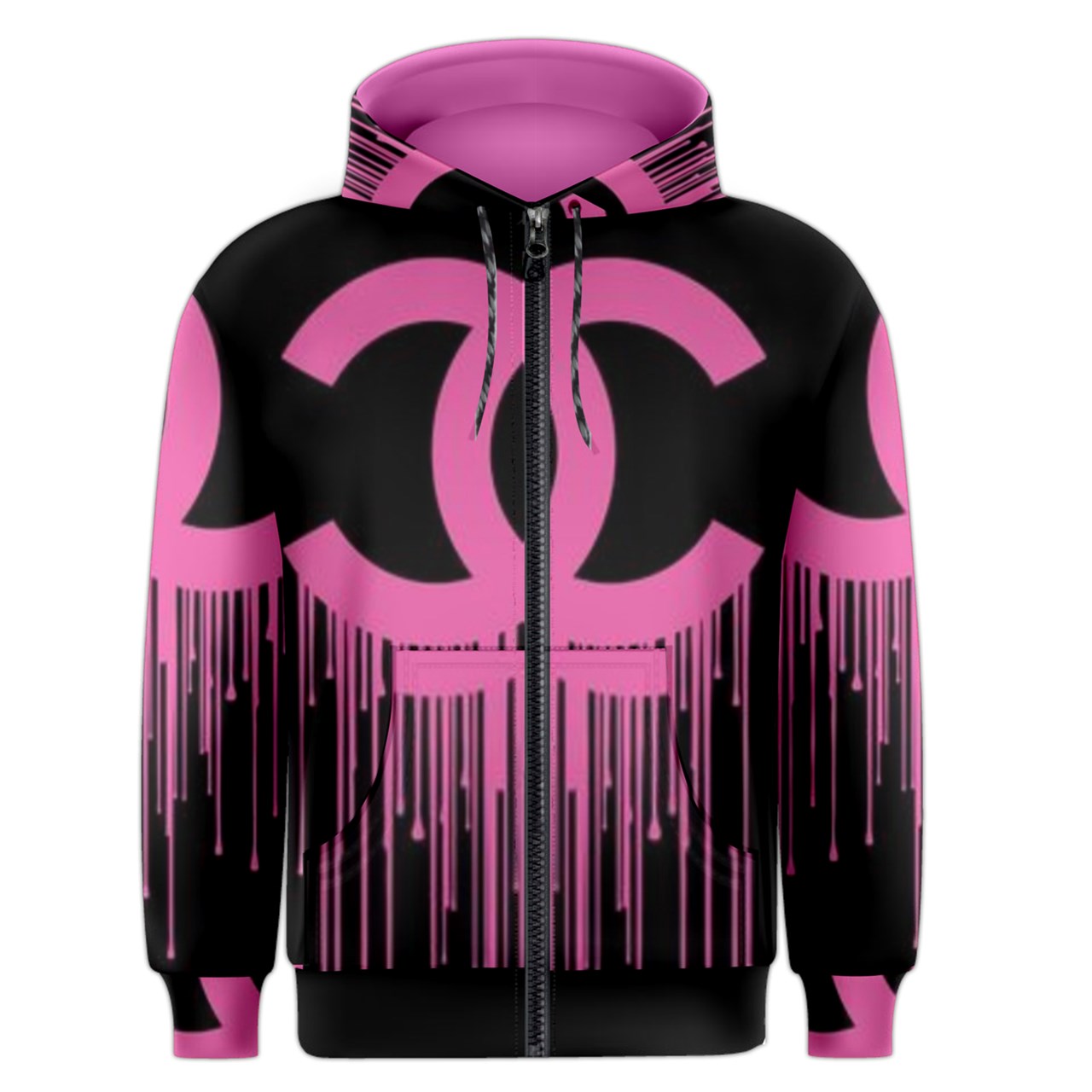 PINK Hood NELLY Men's Zipper Hoodie