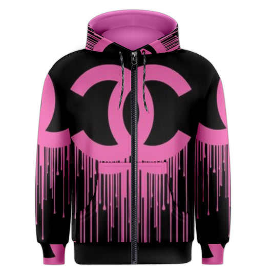 PINK Hood NELLY Men's Zipper Hoodie