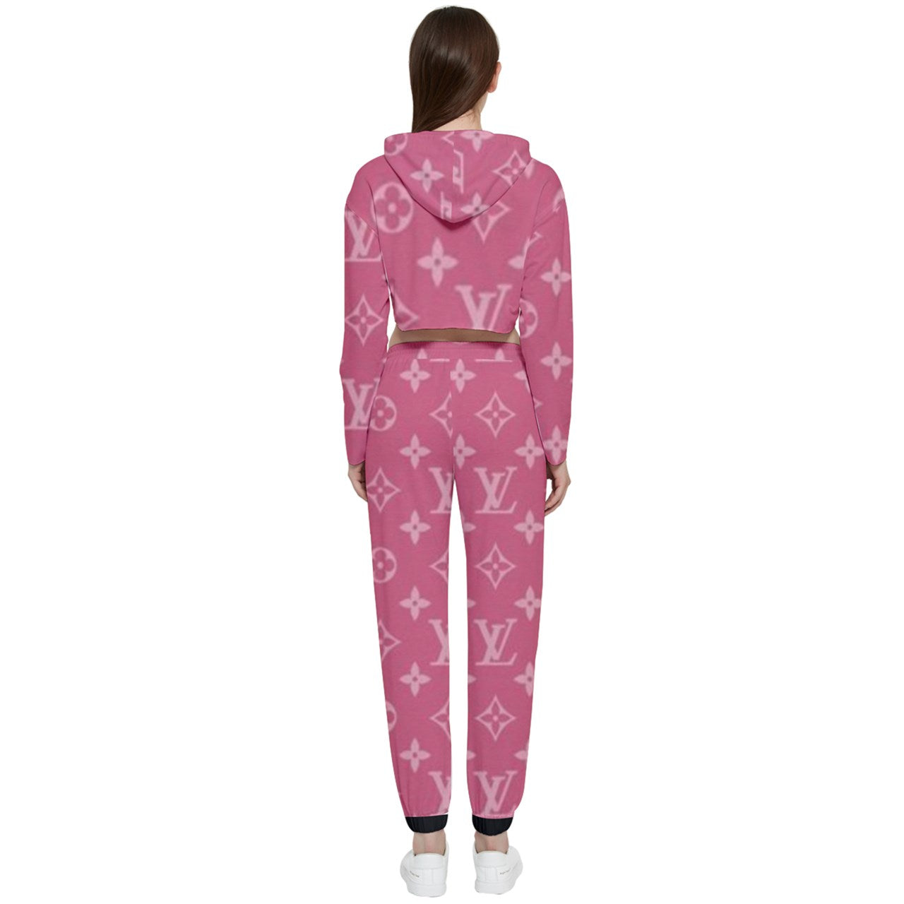 THROWBACK PINK HEAT Cropped Zip Up Lounge Set