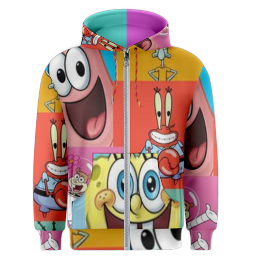 SPONGE FRIENDS Men's Zipper Hoodie