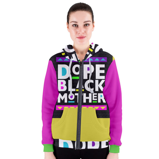 DOPE BLACK MOTHER Women's Zipper Hoodie