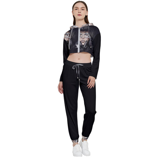 MISS NELLY  Cropped Zip Up Lounge Set