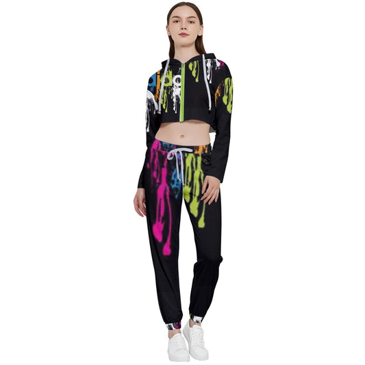 DRIP KICK Cropped Zip Up Lounge Set