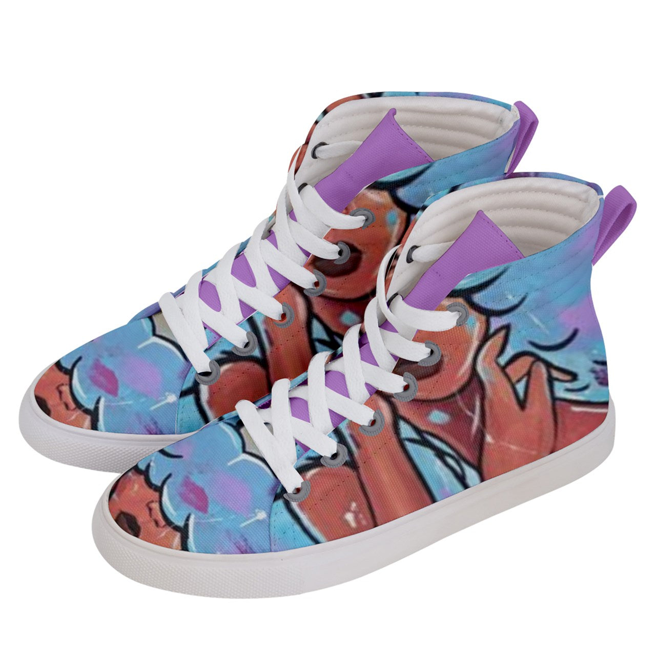 BABY BLUE Women's Hi-Top  KICKS