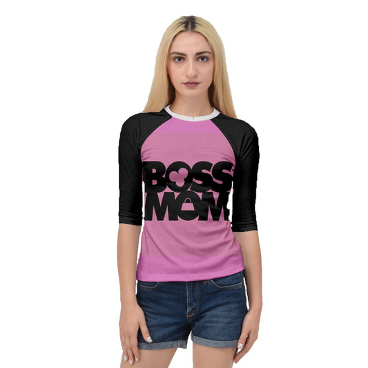 BossMom Quarter Sleeve Raglan Tee