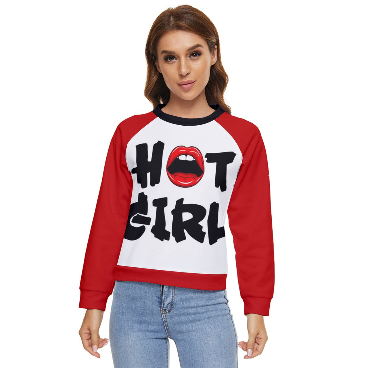 HOT GIRL RED Women's Long Sleeve Raglan Tee