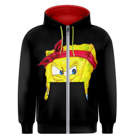 BOB IN THE HOOD BLACK Zipper Hoodie