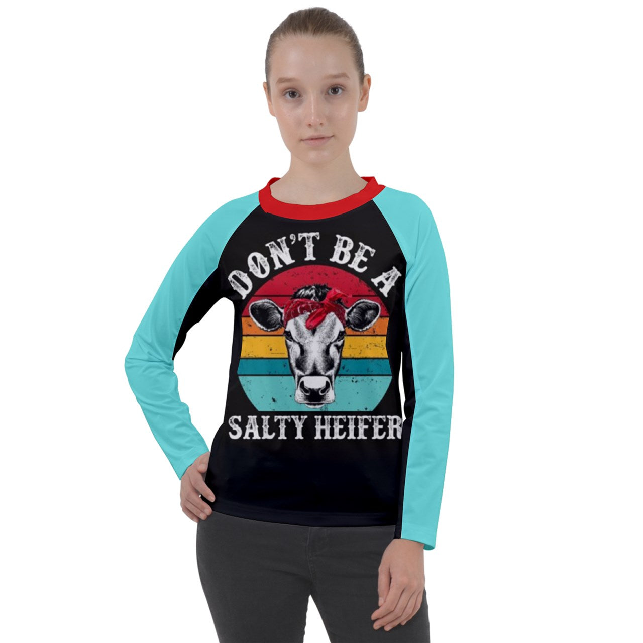 SALTY HEIFER Women's Long Sleeve Raglan Tee