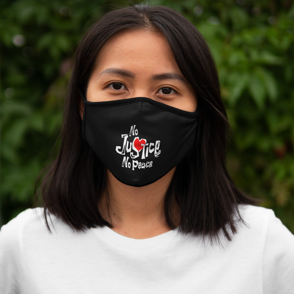 NO JUSTICE, NO PEACE.. (BLACK)  Fitted Polyester Face Mask