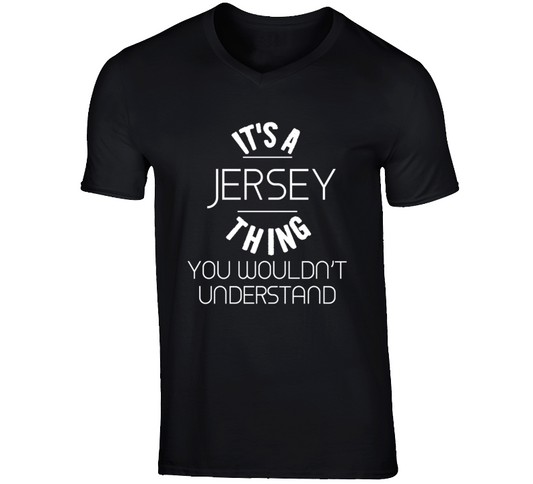 Its A Jersey Thing V-neck Tee Black  T Shirt