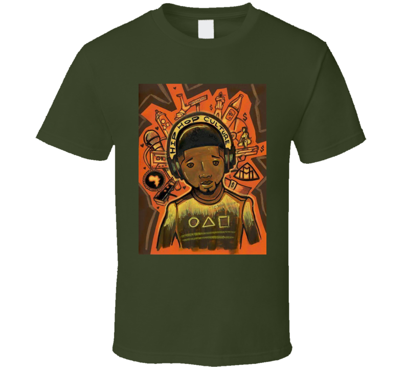 Hiphop Culture( Military Green)   T Shirt