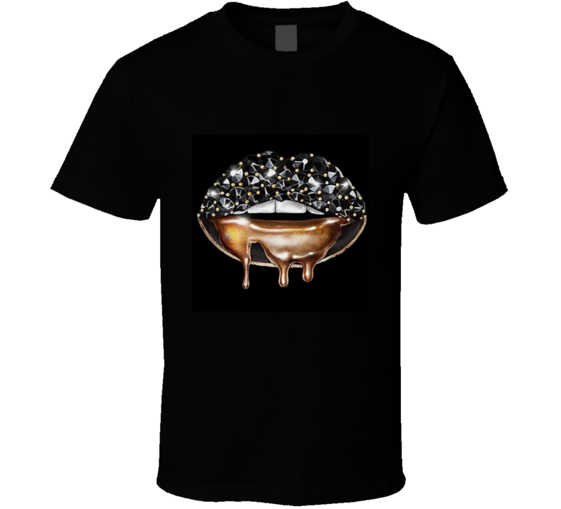 Gold N Black Lips  T Shirt