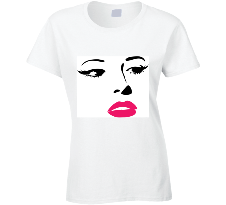 Pink Lips And Lashes Ladies T Shirt