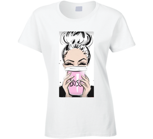 Boss Lady White  Ladies T Shirt