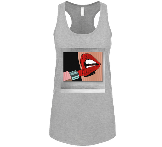 Lip Game - Gray Tanktop