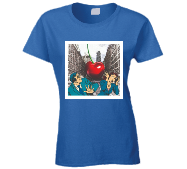 Cherry Attack ( Blue) Ladies T Shirt