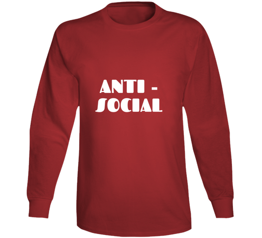 Anti - Social ( Red ) Long Sleeve T Shirt