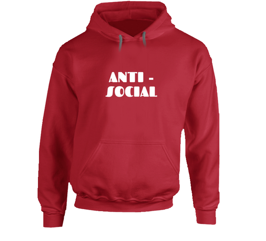 Anti - Social ( Red ) Hoodie