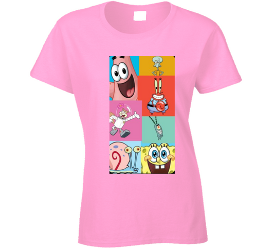 Waterbobbin With My Friends (pink) Ladies T Shirt