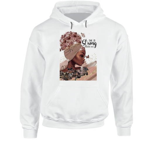 She Is Strong (white ) Hoodie