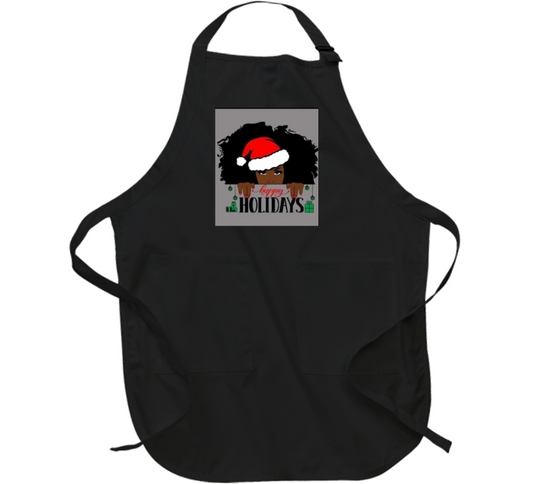 Happy Holidays ( Black ) Apron