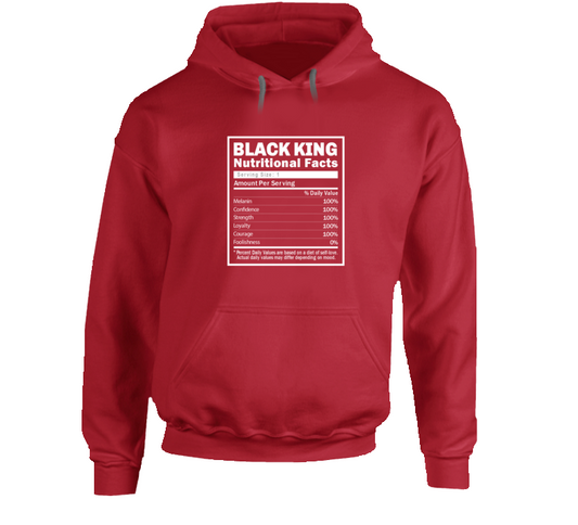 Black King Facts ( Red ) Hoodie