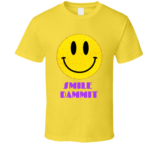 Smile Dammit Original Gold N Purp T Shirt