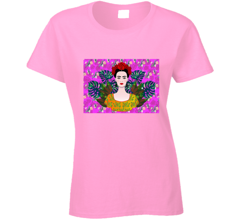 Pink Floral Fri Ladies T Shirt