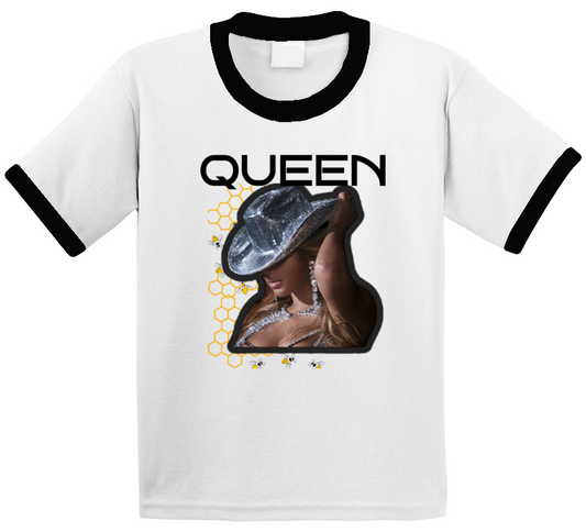 Bee Hive Queen Ringer T Shirt