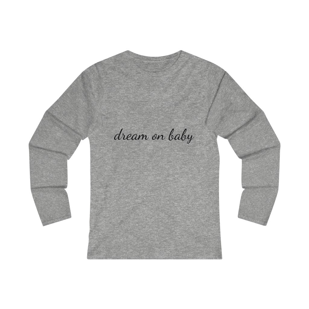 dream on baby (black print) Women's Fitted Long Sleeve Tee