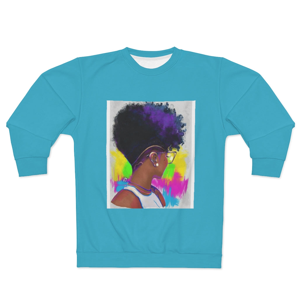 COLORED SHORTY (BLUE)  ..  AOP Unisex Sweatshirt