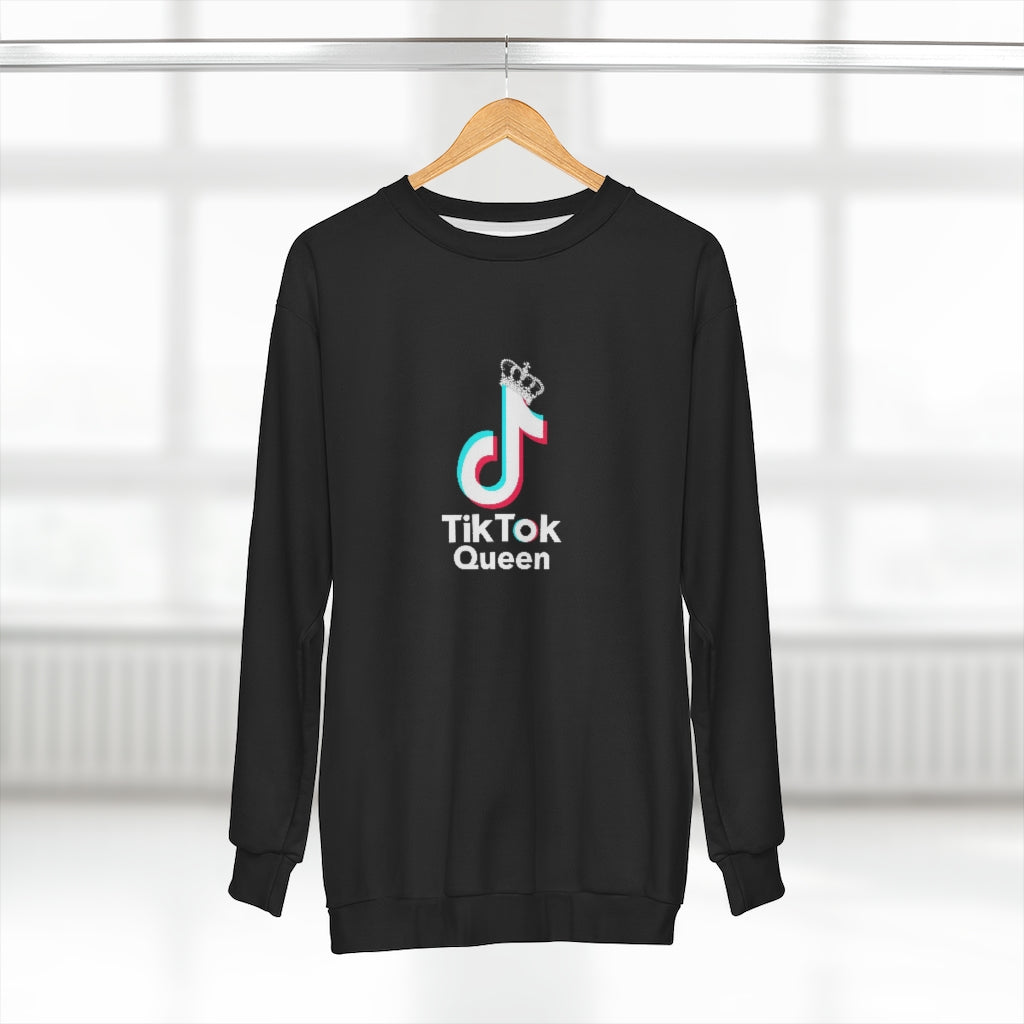 TIK TOK QUEEN (BLACK) AOP Unisex Sweatshirt