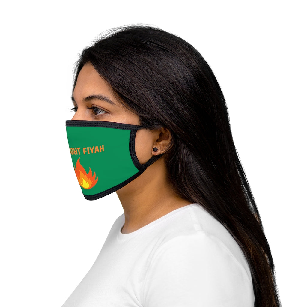 STRAIGHT FIYAH  (GREEN)..  Fabric Face Mask