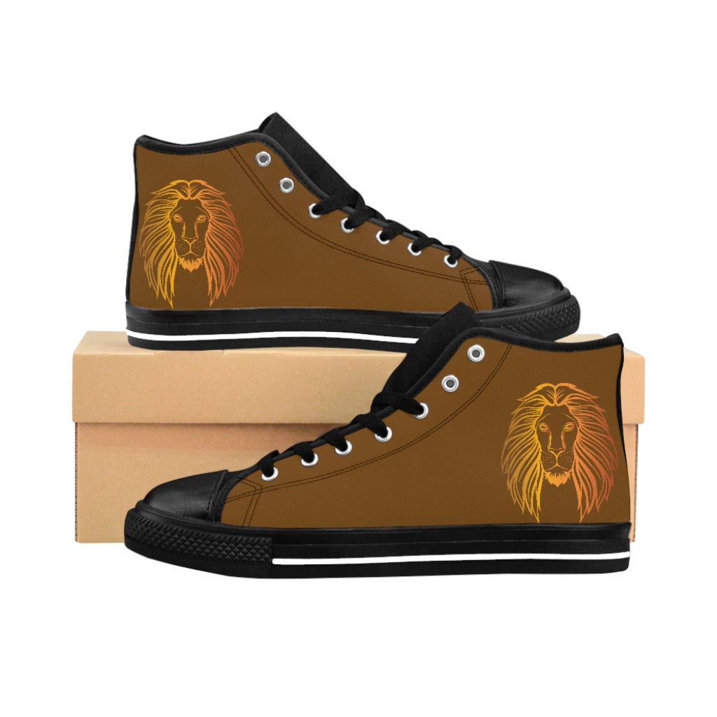 GOLD LION KICKS. . (BROWN) High-top Sneakers