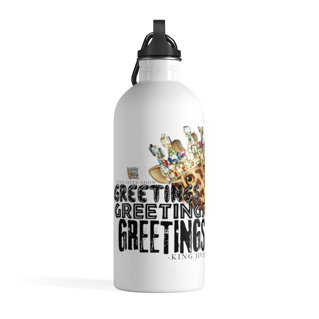 Greetings, Greetings, Greetings White Stainless Steel Water Bottle