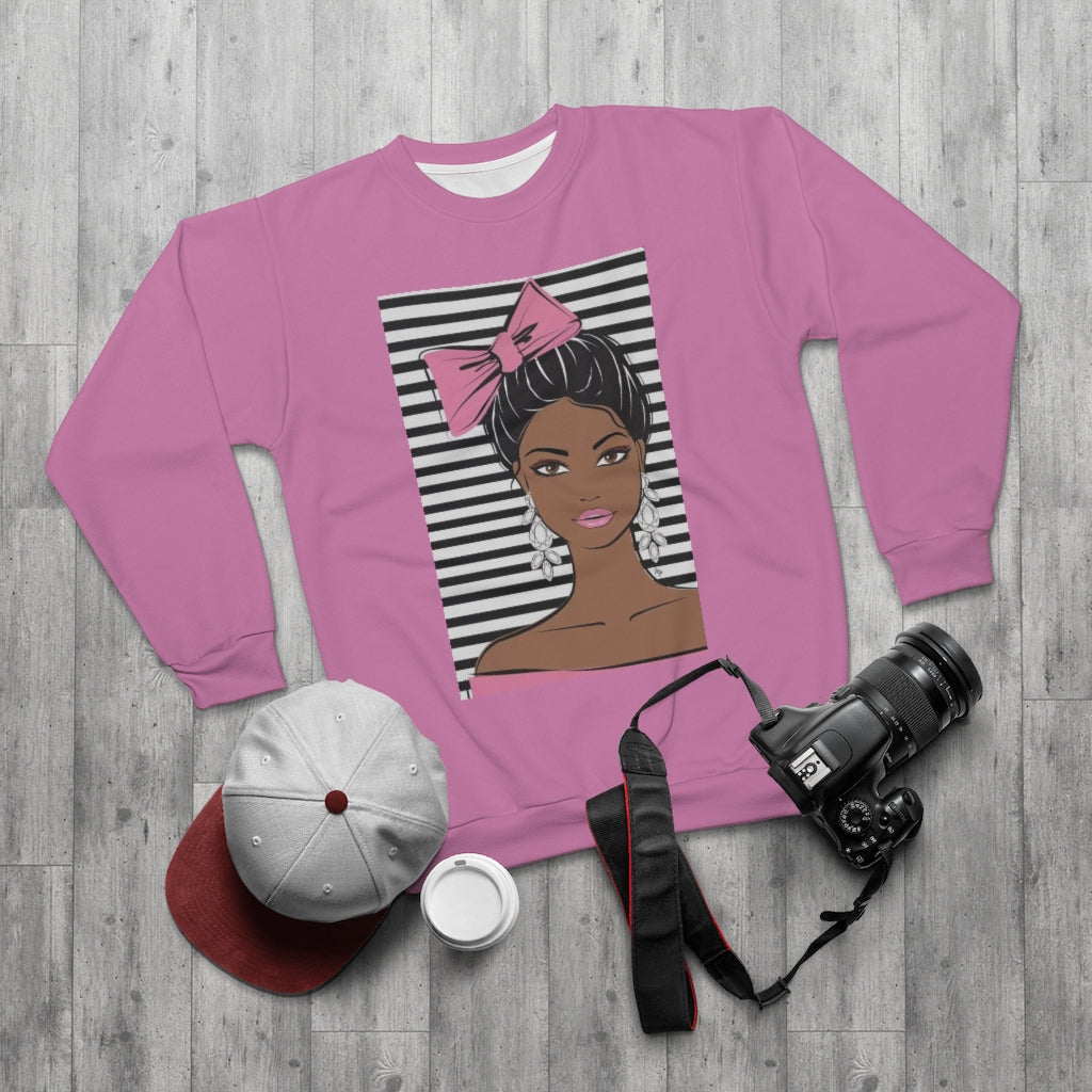 MS.BOW TIED.. (WHITE)  ..  AOP Unisex Sweatshirt