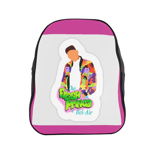 FRESH PRINCE pink Graphic LEATHER Backpack