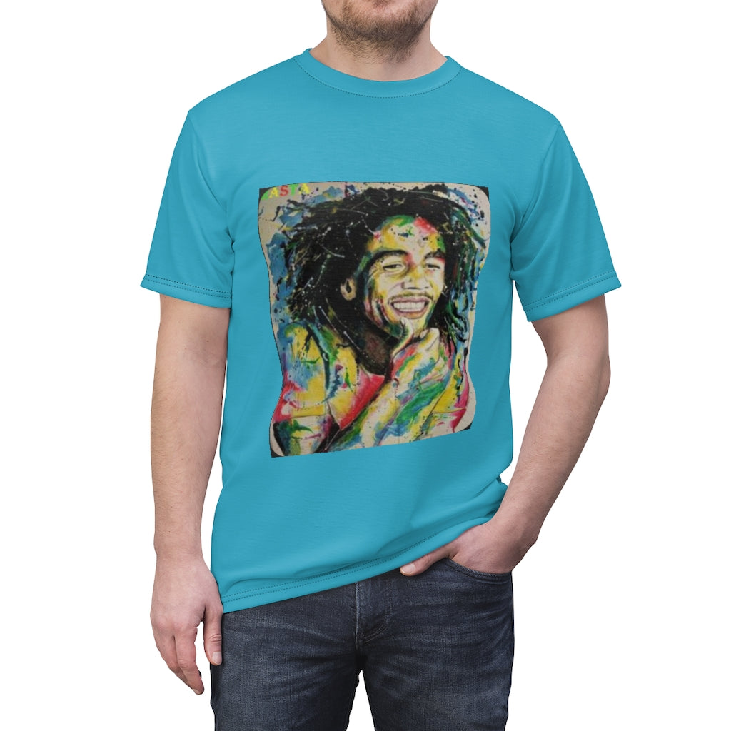 the GOD Rasta   .. (BLUE) ..  All Over Tee