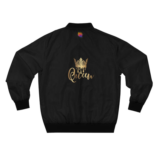 QUEEN BLACK  AOP Bomber Jacket