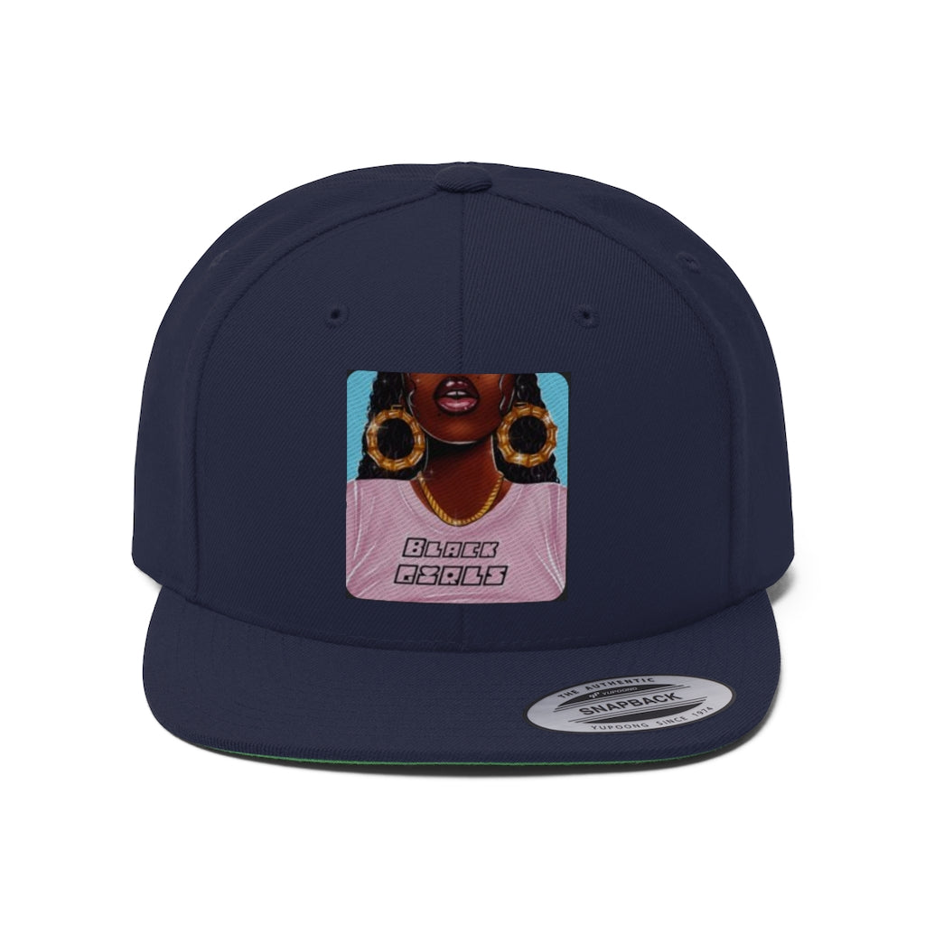 BLACK GIRLS  Unisex Flat Bill Hat