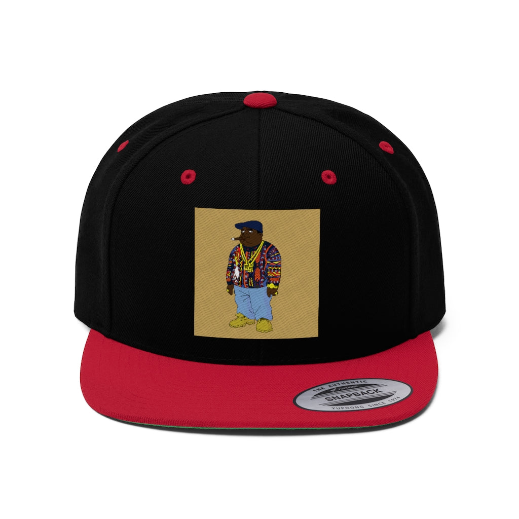 THROWBACK BABY BLUE BIG COO (BLACK/RED) Unisex Flat Bill Hat